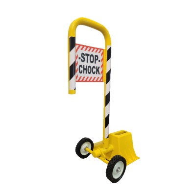 Molded Yellow Chock with Aluminum Hand Truck with Sign Left